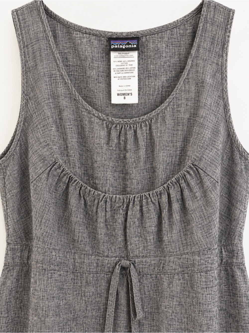Patagonia Grey Sleeveless Scoop-Neck Chambray Dress